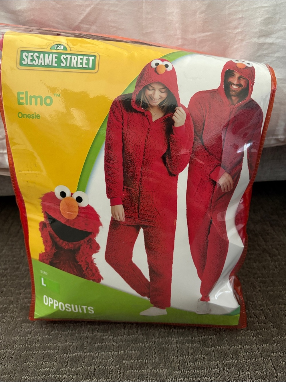 Sesame Street Elmo Plush Red Hooded Onesie Costume